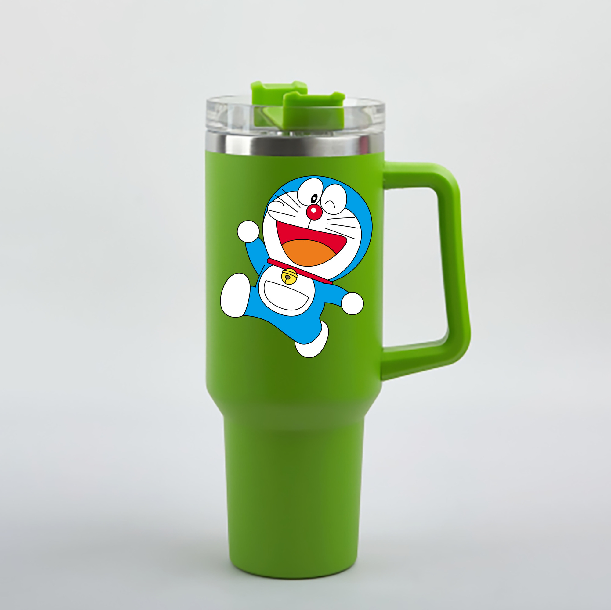 （画像用） ドラえもん Doraemon 1200mL車用タンブラー - クリスタルステッカー（プラスチックストロー付き）